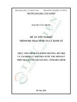 Thực thi chính sách bồi thường, hỗ trợ và tái Định cư khi nhà nước thu hồi Đất trên Địa bàn huyện Đà bắc, tỉnh hòa bình