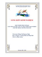 Một số biện pháp chỉ Đạo giáo viên tổ chức tốt các hoạt Động trải nghiệm cho trẻ trong trường mầm non