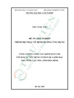 Tăng cường công tác kiểm soát chi vốn Đầu tư xây dựng cơ bản qua kho bạc nhà nước lạc sơn, tỉnh hòa bình