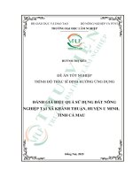 Đánh giá hiệu quả sử dụng Đất nông nghiệp tại xã khánh thuận, huyện u minh, tỉnh cà mau