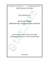 Quản lý nhà nước về Đào tạo nghề trên Địa bàn huyện văn yên, tỉnh yên bái