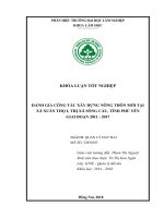 Đánh giá công tác xây dựng nông thôn mới xã xuân phương,thị xã sông cầu, tỉnh phú yên