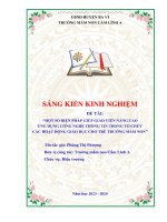Một số biện pháp giúp giáo viên nâng cao Ứng dụng công nghệ thông tin trong tổ chức các hoạt Động giáo dục cho trẻ trường mầm non