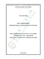 Hoàn thiện công tác quản lý tài chính tại công ty cảng   chi nhánh tổng công ty Đông bắc, tỉnh quảng ninh