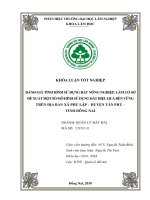 Đánh giá tình hình sử dụng Đất nông nghiệp trên Địa bàn xã phú lập, huyện tân phú, tỉnh Đồng nai làm cơ sở Đề xuất 1 số mô hình sử dụng Đất hiệu quả bền vững