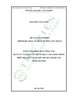 Nâng cao hiệu quả công tác quản lý tài nguyên rừng dựa vào cộng Đồng trên Địa bàn xã xà hồ   huyện trạm tấu tỉnh yên bái