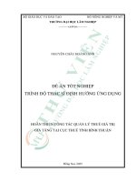 Hoàn thiện công tác quản lý thuế giá trị gia tăng tại cục thuế tỉnh bình thuận