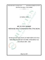 Đánh giá kết quả Đăng ký biến Động Đất Đai trên Địa bàn huyện tân phú, tỉnh Đồng nai giai Đoạn 2019 2023