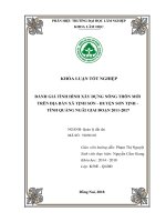 Đánh giá nông thôn mới tại xã tịnh sơn, huyện sơn tịnh tỉnh quảng ngãi