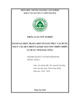 Đánh giá tình trạng và Đề xuất giải pháp bảo tồn một số loài thực vật rừng nguy cấp, quý hiếm tại vườn quốc gia tà Đùng tỉnh Đăk nông