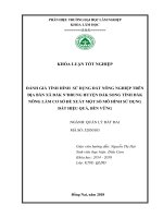 Đánh giá tình hình sử dụng Đất trên Địa bàn xã quảng trực tuy Đức Đắk nông làm cơ sở Đề xuất một số mô hình sử dụng Đất hiệu quả, bền vững