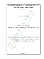 Đánh giá kết quả thực hiện quyền sử dụng Đất của hộ gia Đình, cá nhân tại huyện xuân lộc, tỉnh Đồng nai giai Đoạn 2021 2023