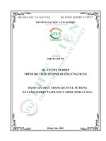 Đánh giá thực trạng quản lý, sử dụng Đất lâm nghiệp tại huyện u minh, tỉnh cà mau