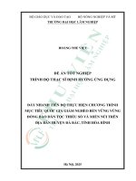 Đẩy nhanh tiến Độ thực hiện chương trình mục tiêu quốc gia giảm nghèo bền vững vùng Đồng bào dân tộc thiểu số và miền núi trên Địa bàn huyện Đà bắc, tỉnh hòa bình