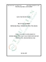Nâng cao chất lượng dịch vụ hành chính công tại Ủy ban nhân dân huyện thường tín, thành phố hà nội