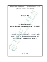 Vai trò của hội nông dân trong phát triển kinh tế hộ trên Địa bàn huyện chương mỹ, thành phố hà nội