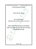 Phát triển trang trại nuôi trồng thủy sản trên Địa bàn huyện Ứng hòa, thành phố hà nội