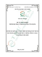 Đánh giá kết quả thực hiện kế hoạch sử dụng Đất hằng năm tại huyện u minh, tỉnh cà mau giai Đoạn 2021 2023
