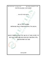 Hoàn thiện công tác quản lý nhà nước về Đất Đai trên Địa bàn huyện thường tín, thành phố hà nội