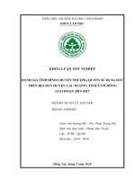 Đánh giá tình hình chuyển nhượng quyền sử dụng Đất trên Địa bàn huyện lạc dương, tỉnh lâm Đồng giai Đoạn 2014 2017