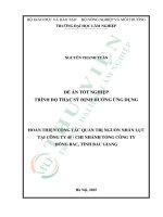 Hoàn thiện công tác quản trị nguồn nhân lực tại công ty 45   chi nhánh tổng công ty Đông bắc, tỉnh bắc giang