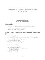 Đề thi trắc nghiệm môn tiếng việt pháp lý