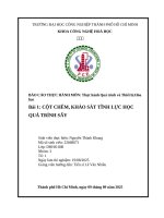 IUH | BÁO CÁO THỰC HÀNH | Bài 1: CỘT CHÊM, KHẢO SÁT TĨNH LỰC HỌC QUÁ TRÌNH SẤY