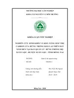 Nghiên cứu sinh khối và khả năng hấp thụ cacbon của loài keo lai trên Đất xám nâu tại bqlrph xuân lộc, tỉnh Đồng nai