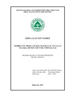 Nghiên cứu phân cấp Đầu nguồn lưu vực ialy xã iaka, huyện chư păh, tỉnh gia lai