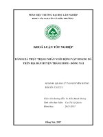Đánh giá hiệu quả kinh tế trong nhân nuôi Động vật hoang dã tại huyện trảng bom, Đồng nai