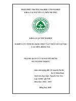 Đánh giá tính Đa dạng thực vật thân gỗ tại vqg cát tiên