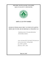 Nghiên cứu Đa dạng sinh học tại ban quản lý rừng phòng hộ tân phú, huyện tân phú, tỉnh Đồng nai