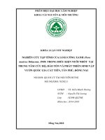 Nghiên cứu tập tính của loài công (pavo muticus) tại trung tâm cứu hộ, bảo tồn và phát triển sinh vật vườn quốc gia cát tiên, tân phú, Đồng nai