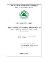 Nghiên cứu Định lượng tính Đa dạng sinh học thực vật cây thân gỗ tại ban quản lý rừng phòng hộ tân phú, tỉnh Đồng nai