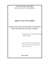 Đánh giá thực trạng chi trả dịch vụ môi trường rừng tại huyện bảo lâm tỉnh lâm Đồng