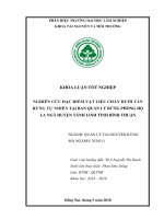 Nghiên cứu Đặc Điểm vlc dưới tán rừng tự nhiên tại bql rph la ngà, tánh linh, bình thuận