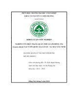 Nghiên cứu hiện trạng quần thể gà lôi hông tía tại vqg lò gò   xa mát, tây ninh