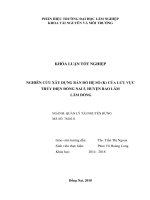 Nghiên cứu xác Định hệ số k của lưu vực thủy Điện Đồng nai 5 làm cơ sở chi trả dịch vụ môi trường rừng tại huyện bảo lâm tỉnh lâm Đồng