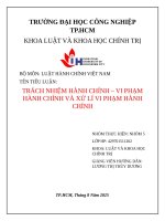 IUH | Tiểu luận Luật hành chính Việt Nam | TRÁCH NHIỆM HÀNH CHÍNH – VI PHẠM HÀNH CHÍNH VÀ XỬ LÍ VI PHẠM HÀNH CHÍNH