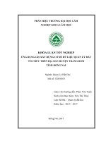Ứng dụng gis xây dựng cơ sở dữ liệu Đất tổ chức trên Địa bàn huyện trảng bom, tỉnh Đồng nai