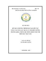 Kết quả chương trình đào tạo liên tục nâng cao năng lực quản lý cho điều dưỡng trưởng khoa trong hệ thống bệnh viện nhi miền Bắc Việt Nam