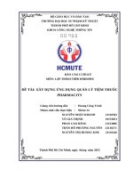 Môn lập trình trên windows Đề tài xây dựng Ứng dụng quản lý tiệm thuốc pharmacity