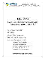 Tiểu luận năng lực cần có của nhà quản lý trong xu hướng toàn cầu