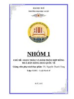 Chủ Đề soạn thảo và Đàm phán hợp Đồng mua bán hàng hoá quốc tế