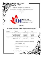 IUH | MATERIALS IN AUTOMOTIVE ENGINEERING