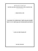 Giải Pháp Tài Chính Phát Triển Doanh Nghiệp Nhỏ Và Vừa Trên Địa Bàn Thành Phố Hải Phòng