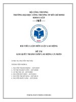 Tiểu luận môn luật lao Động Đề tài giải quết tranh chấp lao Động cá nhân