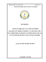 Đánh giá hiệu quả của truyền thông   giáo dục sức khoẻ về phòng và chăm sóc trẻ mắc nhiễm khuẩn hô hấp cấp tính cho bà mẹ tại xã tam thanh, huyện vụ bản, tỉnh nam Định