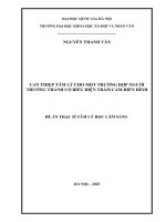 Can thiệp tâm lý cho một trường hợp người trưởng thành có biểu hiện trầm cảm Điển hình