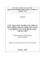 Cấu tạo, ngữ nghĩa các thuật ngữ tiếng trung lĩnh vực luật lao Động và cách dịch sang tiếng việt (tt)